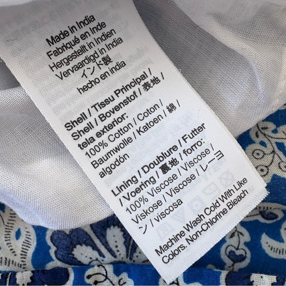 J.Crew‎ || Cotton Voile Ruffle-trim Shift Dress In Cobalt Floral Blue Small - Picture 9 of 9